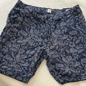 GAP Men's Navy Floral Flat Front Shorts